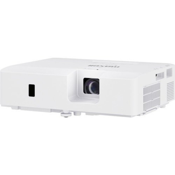 Maxell MC-EX303 multimedia projector showcasing vibrant images and high brightness in a home office setting
